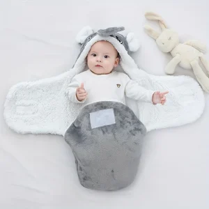 Warme Inbakerdoek en Slaapzak voor Pasgeboren Baby's - Zachte Flanellen Wikkeldeken voor Jongens en Meisjes - Ideaal als Kraamcadeau voor de Winter