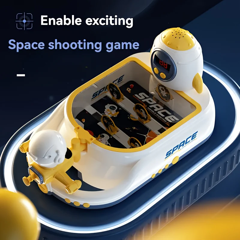 Knikkerschietspel console | Puzzelspel, interactieve desktop met obstakels, doelen schieten, scorebord, licht |en geluidseffecten, ruimteavontuur schiettafel. - Afbeelding 6
