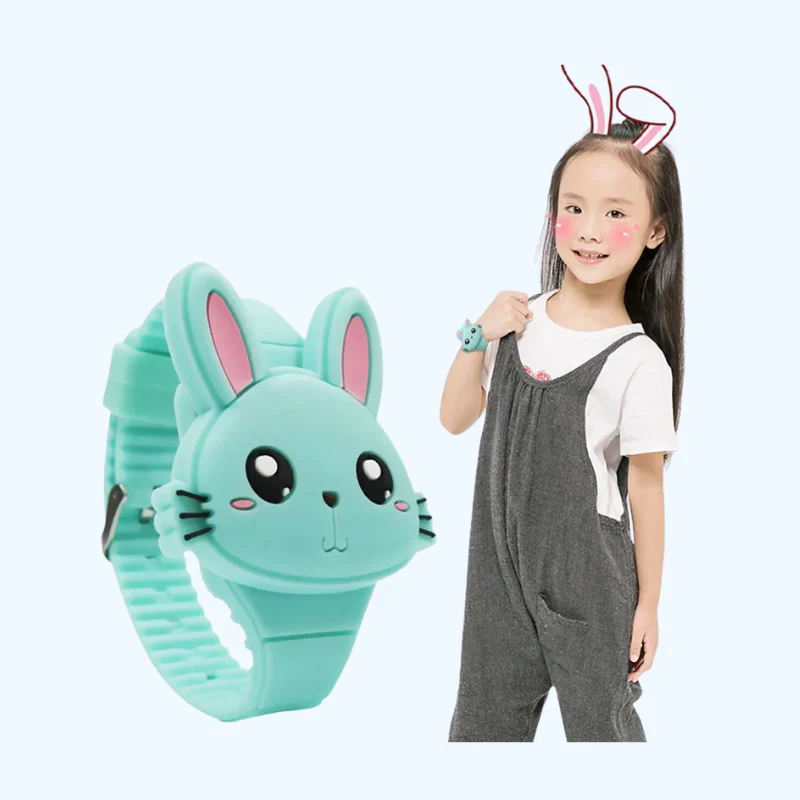 3D Cartoon LED Kinderhorloge | Konijn & Kat Siliconen Polshorloge, Verjaardagscadeau - Afbeelding 2