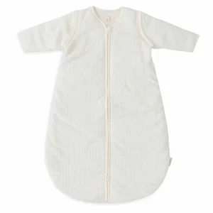 Slaapzak winter afritsbare mouwen rib – Ivory – Jollein